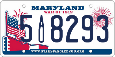 MD license plate 5AU8293