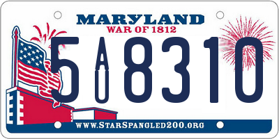 MD license plate 5AU8310