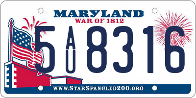 MD license plate 5AU8316