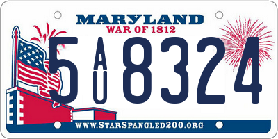 MD license plate 5AU8324
