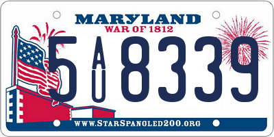 MD license plate 5AU8339