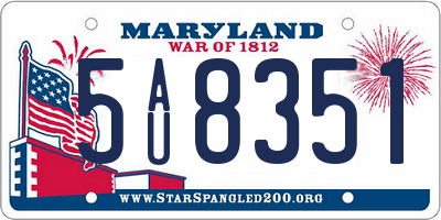MD license plate 5AU8351