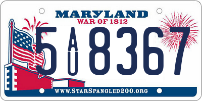 MD license plate 5AU8367