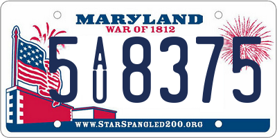 MD license plate 5AU8375