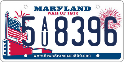 MD license plate 5AU8396