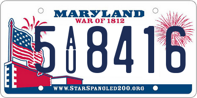 MD license plate 5AU8416