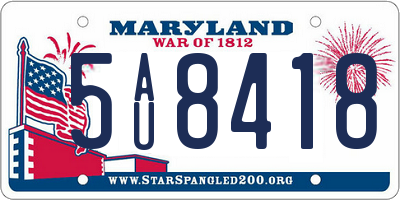 MD license plate 5AU8418