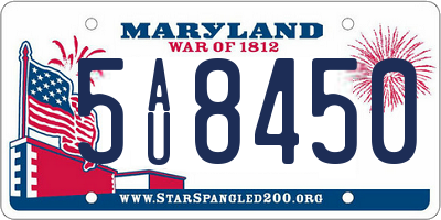 MD license plate 5AU8450