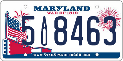 MD license plate 5AU8463
