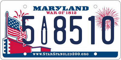MD license plate 5AU8510