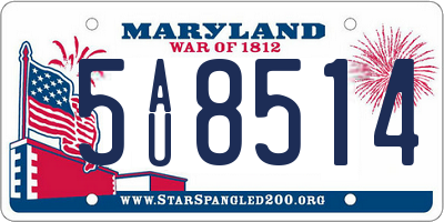 MD license plate 5AU8514