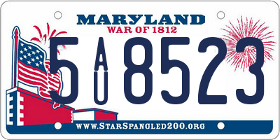 MD license plate 5AU8523