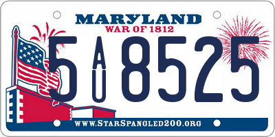 MD license plate 5AU8525