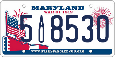 MD license plate 5AU8530