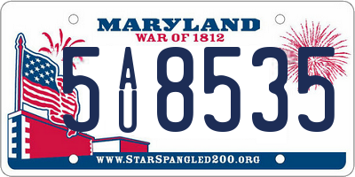 MD license plate 5AU8535