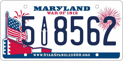 MD license plate 5AU8562