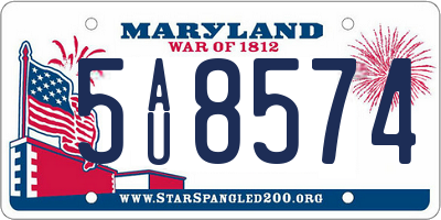 MD license plate 5AU8574
