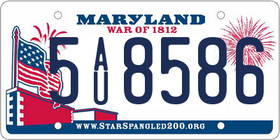 MD license plate 5AU8586