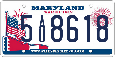 MD license plate 5AU8618