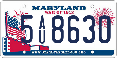 MD license plate 5AU8630