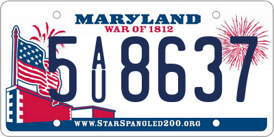 MD license plate 5AU8637
