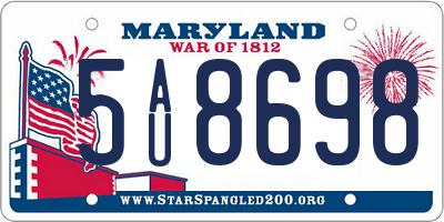 MD license plate 5AU8698