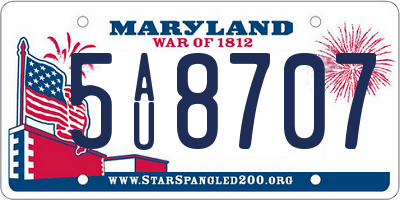 MD license plate 5AU8707