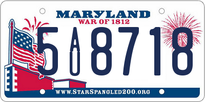 MD license plate 5AU8718