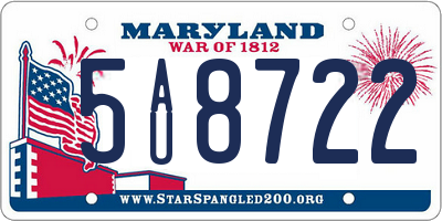 MD license plate 5AU8722