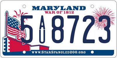 MD license plate 5AU8723