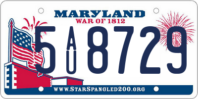 MD license plate 5AU8729