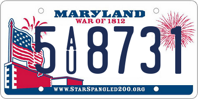 MD license plate 5AU8731