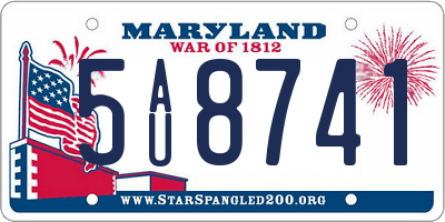 MD license plate 5AU8741