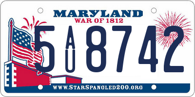 MD license plate 5AU8742