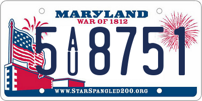 MD license plate 5AU8751
