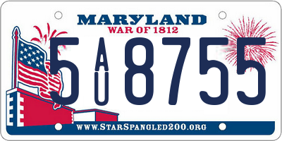 MD license plate 5AU8755