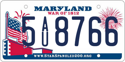 MD license plate 5AU8766
