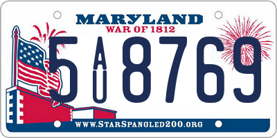 MD license plate 5AU8769