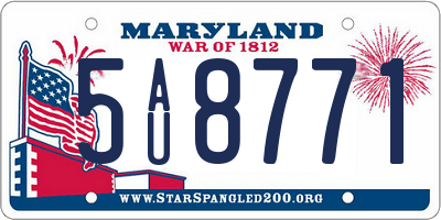 MD license plate 5AU8771