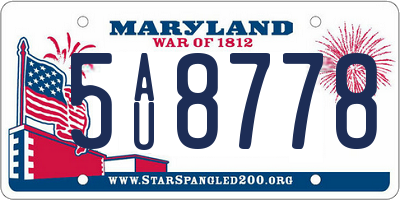 MD license plate 5AU8778