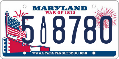 MD license plate 5AU8780
