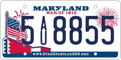 MD license plate 5AU8855