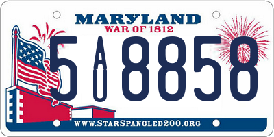 MD license plate 5AU8858