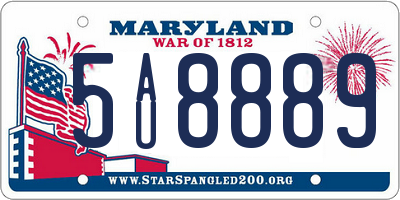 MD license plate 5AU8889
