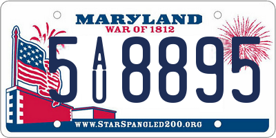 MD license plate 5AU8895
