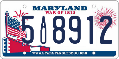 MD license plate 5AU8912