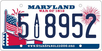 MD license plate 5AU8952