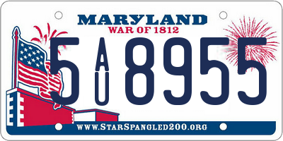 MD license plate 5AU8955