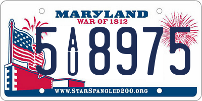 MD license plate 5AU8975