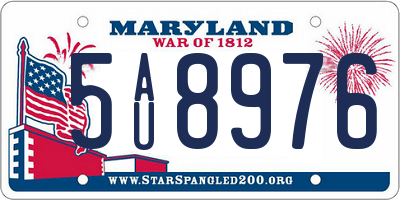 MD license plate 5AU8976